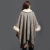 1052# European and American Autumn and Winter New Large Size Loose Imitation Fox Fur Collar Printed Knitted Cardigan Shawl Cape Coat