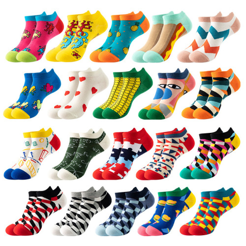 Summer Thin Low Cut Socks Men‘s New Trend Stripes Socks Women‘s Breathable Sweat Absorbing Ins Style Socks Cross-Border Wholesale