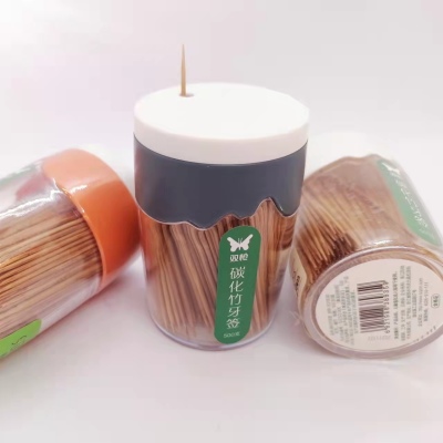 Toothpick Suncha Double-Headed Toothpick Carbonized Bamboo Stick Pointed Bamboo Toothpick Household Canned Toothpick