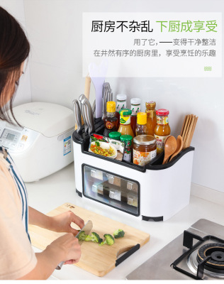 Simple Home Stylish and Versatile Kitchen Storage Rack Condiment Dispenser Seasoning Containers Bottle Set Combination