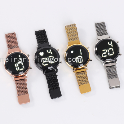 New LED Magnetic Buckle Net Red Watch Creative Milan with Alloy Luminous Electronic Watch