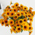 24-Head SUNFLOWER Artificial Flower Handle Bunch Wedding Celebration Decoration Sunflower Artificial Flower Stage Set Single Handle Bunch Sun Chrysanthemum