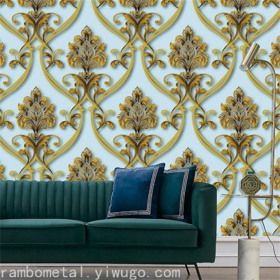Fashion PVC Wallpaper European Style High-End Deep Embossed Luxury Classic Wallpaper