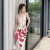 Summer New Vacation Floral Dress Elegant Dress Fishtail Dress Oblique Cut Strap Dress