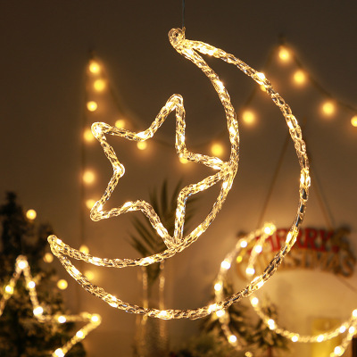 Led Five-Pointed Star Crystal Acrylic Christmas Decoration Light Outdoor Engineering Festival Outdoor Colored Lights Star Moon Modeling Lights