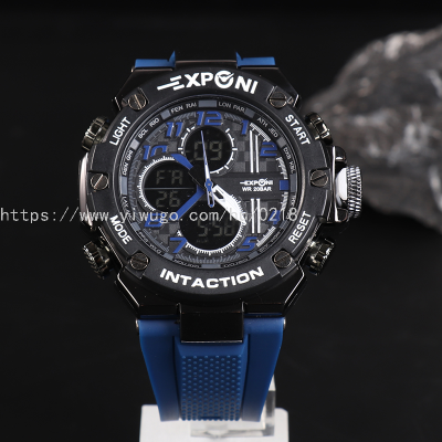New Outdoor Sports Electronic Watch Multifunctional Luminous Waterproof Alloy Watch Factory Direct Sales