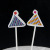 Baking Cake Topper Crystal Glitter Multiple DIY Private Customized Birthday Cake Decorative Flag Small Insert Flower Style
