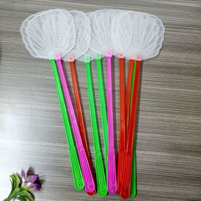 New Material with Long Handle Plastic Fly Swatter Large Size Flies Shot Cooked Glue White Net Thickened Net Mosquito Shot 2 Yuan Store Supply