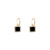 Korean Classic Style Simple Zircon Earrings Women's High-Grade Black Crystal Block Eardrops Sterling Silver Needle Ear Rings