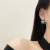 Retro Hong Kong Style Black Camellia Earrings Women's Japanese and Korean Style Cool Light Luxury Pearl Earrings Sterling Silver Needle Ear Rings