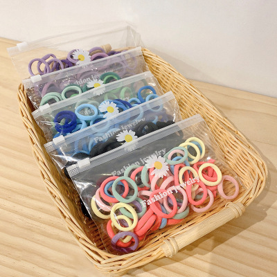 2022 Spring New Color Hair Band Set High Elasticity Simple Fashion Bagged Head Rope Candy Color Temperament