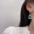 Sterling Silver Needle Retro Korean Style Personalized Emerald Earrings Women 'S Geometric High Sense Refined Rhinestone Earrings Ear