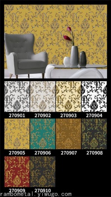 Fashion PVC Wallpaper European-Style High-End Classic New Refreshing Pattern Deep Embossed 3D Wallpaper