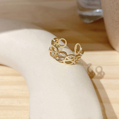 Korean Ins Style Circle Design Ring Female All-Match Fashion Super Fairy Ring Opening Adjustable Personality
