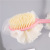 Long Handle Soft Fur Double-Sided Two-in-One Bath Brush Back Scrubbing Brush Bathroom Hanging with Mesh Sponge Bath Brush Wholesale