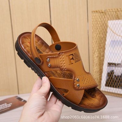 Sandals Men's Summer New Open Toe Youth Beach Shoes Dual-Use Beach Slippers Non-Slip Men's Sandals