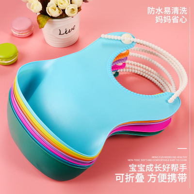 Baby Silicone Bib Baby Eating Bib Children's Saliva Towel Baby Food Three-Dimensional Waterproof Bib Disposable