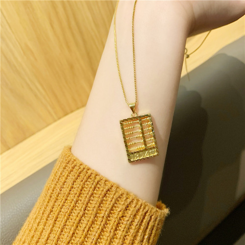 vietnam placer gold 1314 love heart abacus pendant clavicle chain imitation gold love necklace for women no color fading