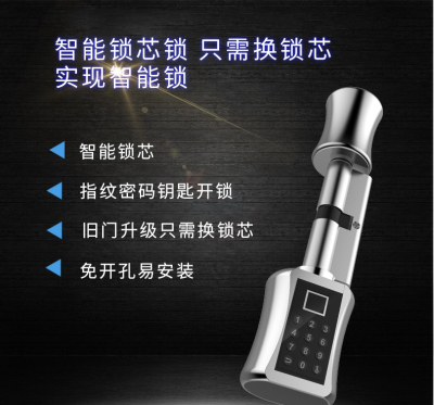 Smart Lock Cylinder/European Standard Fingerprint Lock/Fingerprint Password Emergency Key-Three-in-One Lock Cylinder Lock