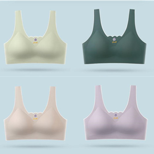 cloud sense maintenance seamless one-piece wireless detachable latex ice silk sports vest tube top bra underwear