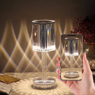 Cross-Border Gatsby Crystal Lamp Spanish Hotel Decorative Diamond Table Lamp Romantic and Cozy Led Bedside Lamp