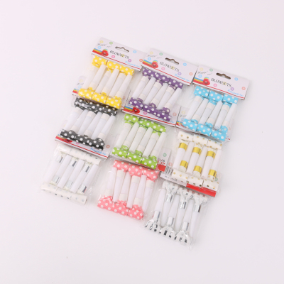 Transparent OPP Bag Birthday Party Horn Polka Dot Blowouts Whistle Birthday Party Layout Boys and Girls Birthday Props