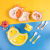 Bamboo Fiber Children's Tableware Set Cartoon Solid Food Bowl Baby Eating Compartments Plate Children's Dinner Plate Spoon Fork Cup