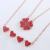 Factory Direct Supply Korean Style Four-Leaf Flower Necklace Love Split Folding Pendant Rose Gold Clavicle Chain Full Diamond Red Necklace