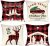 New Christmas Pillow Cover Santa Claus Green Elk Plaid Linen Digital Printing Cushion Cover Manufacturer