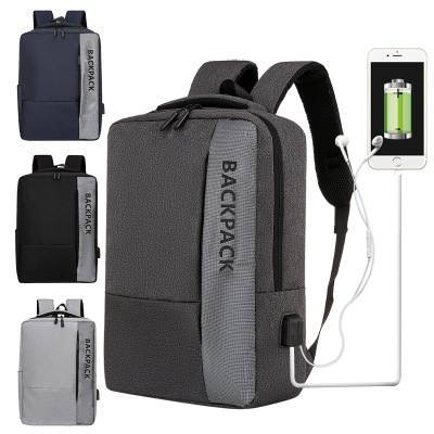 Customized Logo Wholesale Waterproof Rucksack Multi-Function USB Charging Earphone Hole Computer Business Casual Backpack