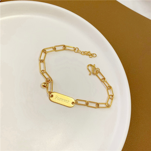 vietnam placer gold personalized english letters all-match jewelry 2022 new no color fading bell bracelet for women wholesale