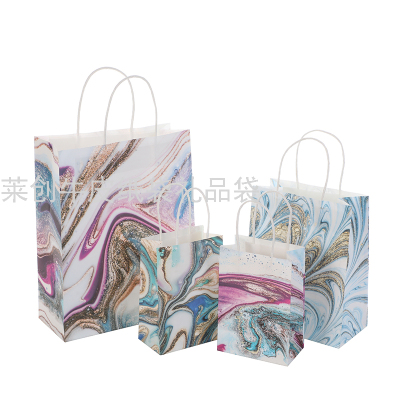 Kraft Paper Environmental Protection Paper Bag Dali Pattern Gift Bag Shopping Bag