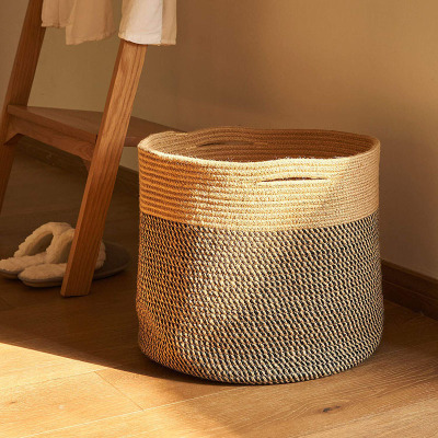 Cotton String  Household Basket Magazine Storage Storage Basket Dirty Clothes Basket Storage Basket Basket Folding Woven