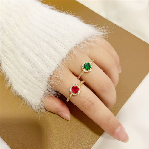 vietnam placer gold palace style zircon with diamond finger ring jewelry ruby and emerald crystal ring for women no color fading wholesale