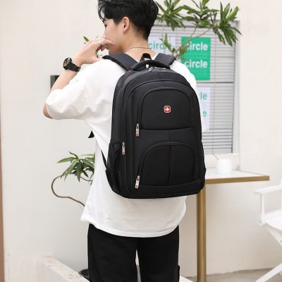 Backpack Printed Logo Men's Business Computer Backpack Female College Student Sports Schoolbag Wholesale