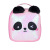 Factory Portable Pu Square Cosmetic Bag Embroidered Panda Storage Bag Portable Household Cosmetic Storage Bag