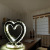 Heart Table Lamp Minimalist Creative Decorative Stainless Steel Crystal Lamp Art Bedroom Table Lamp Living Room Led Table Lamp