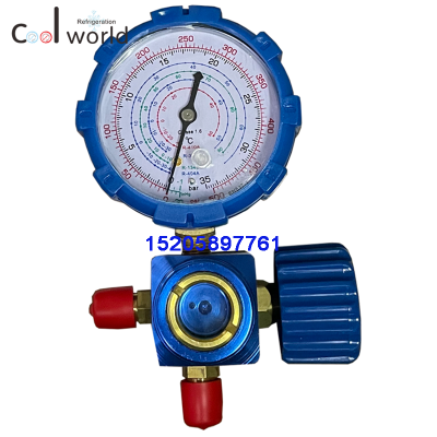 R410A R22 R134A R404A single gauge with sight glass, hook,Aluminium body, plastic handle