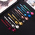 304 Stainless Steel Spoon Gift Set Korean Style Thickened Long Handle Gold Six Spoon Tableware Gift Set