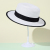 Hat Female Summer Outdoor Beach Hat Seaside Sun-Proof Sun Straw Hat Flat Top British Black M Top Hat