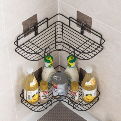 Toilet Storage Rack Punch-Free Wall Hanging Toilet Corner Storage Rack Corner Three-Layer Bathroom Storage Rack Tripod