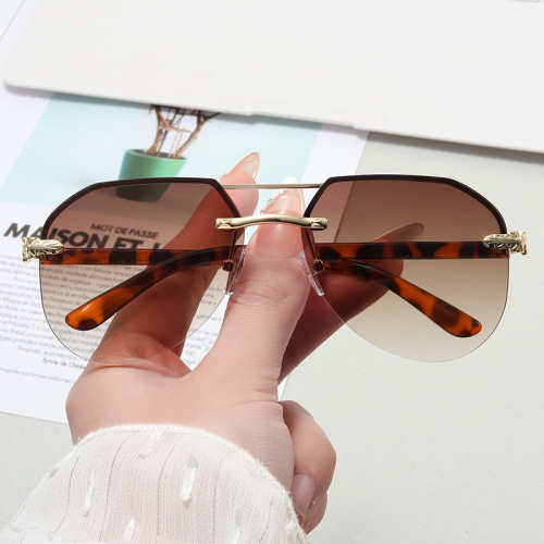 new half frame aviator sunglasses men‘s fashion phnom penh double beam sunglasses driver outdoor driving fishing sunglasses ins