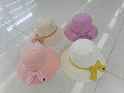 New Bow Sunhat Outdoor Sun Female Cap Shopping All-Match Summer Cooling Hat