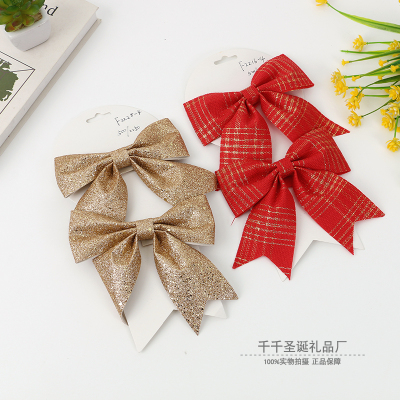 Gold Powder Bowknot Decoration Website Red Window Supplies Clothing Store Christmas New Year Western Style Ins Decoration Festive Props