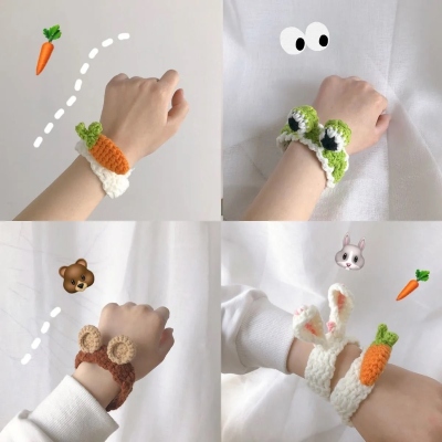 New Product Best-Selling Cartoon Bear Bracelet Wool Hand-Woven Cute Rabbit Ear Bracelet Couple Creative Gift