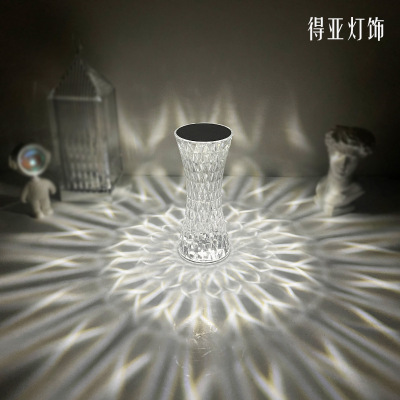Modern Simple Crystal Small Waist Table Lamp Ambience Light Bedroom Bedside Led Charging Table Lamp