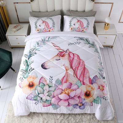 Cross-Border Amazon AliExpress EBay Quilt Three-Piece Airable Cover Spring and Autumn Duvet Insert Digital Printing Bedding