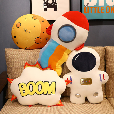 Factory Direct Sales Creative Outer Space Astronauts Pillow Sofa Cushion Children's Room Bay Window Rocket Spaceship Cushion Pillow