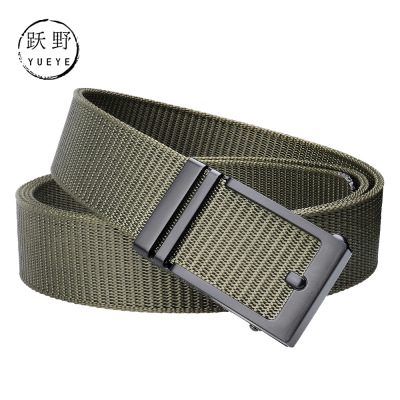Amazon Hot-Selling New Arrival Imitation Pin Buckle Appearance Toothless Automatic Buckle Belt Business Casual Weaving Nylon Pant Belt