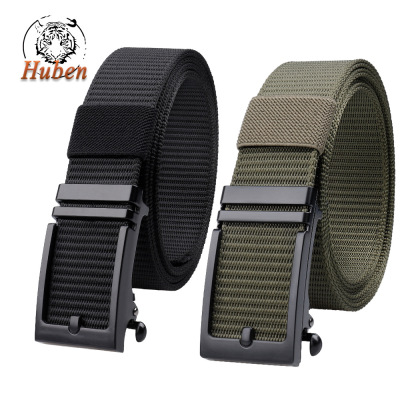 Toothless Alloy Automatic Buckle Thickened Nylon Waistband Tactical Belt Business Fashion Men's Leather Belt Manufacturer